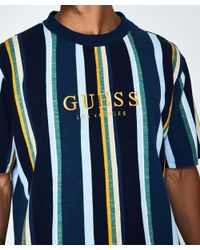 guess go sayer striped tee
