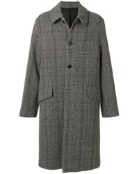 Acne Gray Houndstooth Check Coat for men