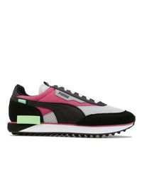 mens black leather puma trainers