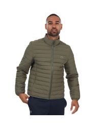 lacoste quilted jacket green