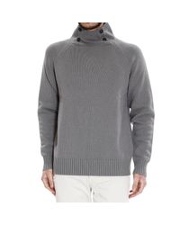 Giorgio Armani | Gray Sweater Buttoned Turtleneck for Men | Lyst