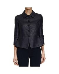 Emporio Armani | Blue Blazer Jacket Mat With Baschina | Lyst