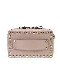 Valentino Multicolor Rockstud Crossbody Bag With Leather Strap And Golden Studs