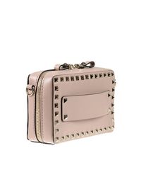Valentino Multicolor Rockstud Crossbody Bag With Leather Strap And Golden Studs