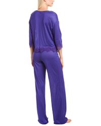 La Perla Synthetic Anastasia Long Pajamas in Purple - Lyst