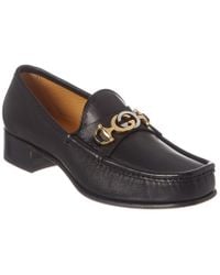 leather loafer with interlocking g horsebit