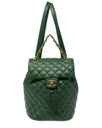 chanel green backpack