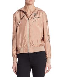 Cinq À Sept Multicolor Effie Embroidered Hooded Bomber Jacket