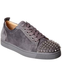Christian Louboutin Louis Junior Spiked Suede Sneakers in Dark Grey (Gray)  for Men - Lyst