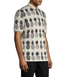 Dolce Gabbana Cotton Pineapple Print Polo Shirt For Men Lyst