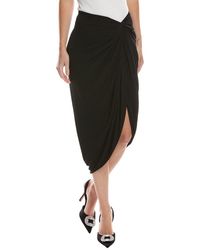 Michael Kors Black Gathered Body-con Midi-skirt