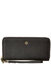 tory burch emerson wristlet zip continental