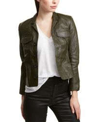 Zadig & Voltaire Liam Cuir Patina Cuir Deluxe Leather Jacket in Green ...