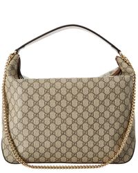 Gucci GG Supreme Canvas Large Hobo Bag in Brown - Lyst