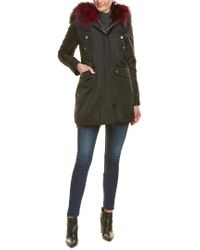 Nicole Benisti Black Belleville Leather-trim Coat