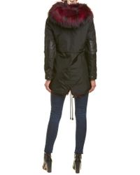 Nicole Benisti Black Belleville Leather-trim Coat