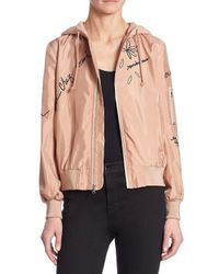 Cinq À Sept Multicolor Effie Embroidered Hooded Bomber Jacket