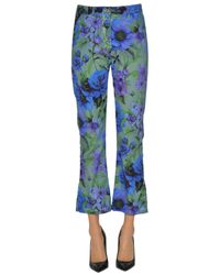 Massimo Alba Blue Flower Print Trousers