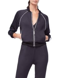 GOOD AMERICAN - Blue Piped Bomber Jacket - Lyst