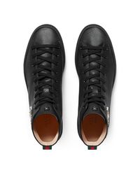Zapatillas altas con motivo de tigre Gucci de Cuero de color Negro para  hombre | Lyst