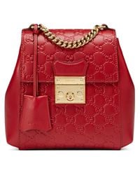 supreme backpack red leather