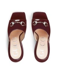 Gucci Purple Pantolette aus Lackleder mit hohem Absatz