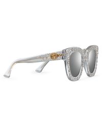 gucci cat eye acetate sunglasses with stars