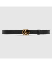 Cinturón GG de piel con adornos Gucci de color Negro | Lyst