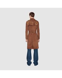 gucci suede trench coat