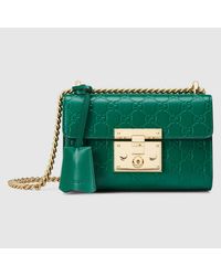padlock gucci signature leather shoulder bag