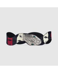 Gucci Web Printed Snakeskin Belt - Lyst