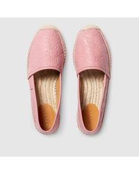 gucci signature leather espadrille white