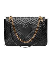 Borsa a spalla GG Marmont misura grandeGucci in Pelle di colore Nero | Lyst