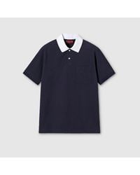 Gucci Adidas X Cotton Piquet Polo in Blue for Men | Lyst Canada