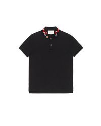 Gucci Polo With Kingsnake Embroidery in Black Men Lyst