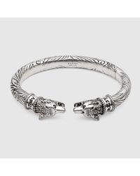 メンズ Gucci グッチ アンガーフォレスト ウルフヘッド シルバー ブレスレット メタリック Lyst