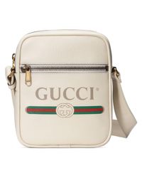 Bolso messenger Print Gucci de Cuero de color Blanco para hombre | Lyst