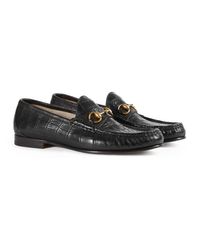 Mocassino driver con Morsetto 1953 in coccodrilloGucci in Pelle da Uomo  colore Nero | Lyst