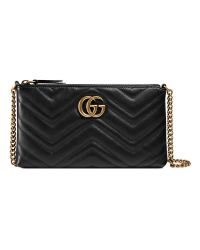 Gucci Gg Marmont Mini Chain Bag in Black - Lyst