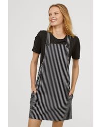 Black and white dungaree dress Clearance