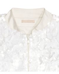 white sequin bomber jacket