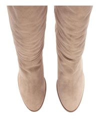 H&M Suede Knee-high Boots in Light Beige (Natural) - Lyst