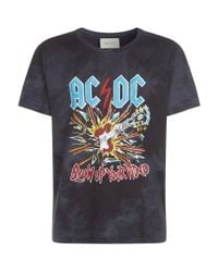 Gucci Cotton Ac/dc Printed T-shirt in Black for Men | Lyst