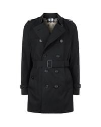 Burberry Mid-Length Shearling Collar Suede Trench Coat in Brown for Men ...