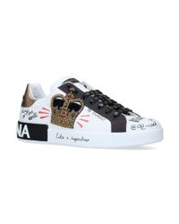 portofino sneakers in printed nappa calfskin with patch
