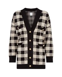 sandro check cardigan