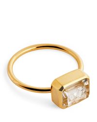 Moritz Glik Metallic Yellow Gold And Diamond Esmeralda Ring