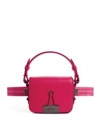 Off White C O Virgil Abloh Leather Elite Baby Flap Bag Lyst