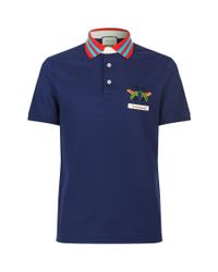 Gucci Cotton Animalium Polo Shirt in Navy (Blue) for Men | Lyst