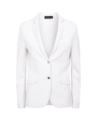 Piazza Sempione White Button Jersey Blazer